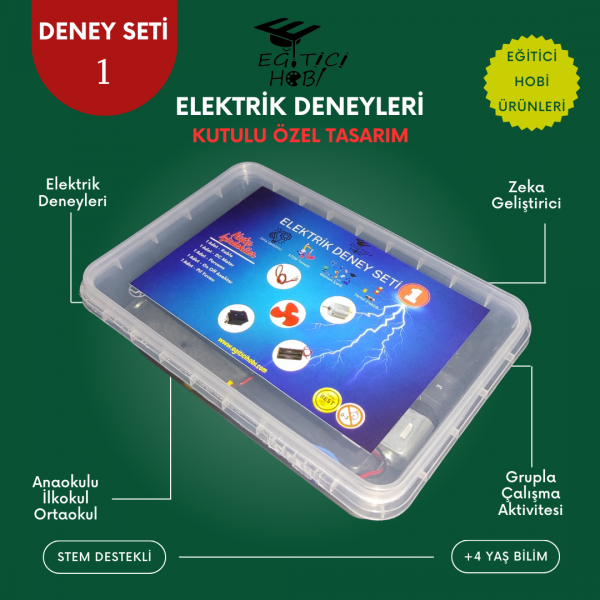 Kutulu, Elektrik Deney Seti - 1 Eğitici Hobi Bilim Seti Kutulu, Elektrik Deney Seti - 1 Eğitici Hobi Bilim Seti