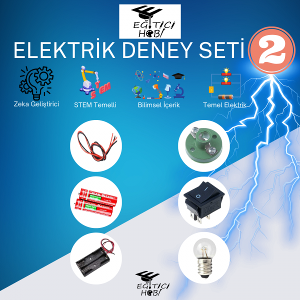Kutulu, Elektrik Deney Seti - 2 Eğitici Hobi Bilim Seti Kutulu, Elektrik Deney Seti - 2 Eğitici Hobi Bilim Seti